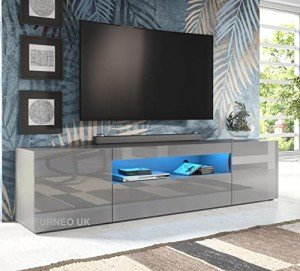 Furneo 200cm TV Stand with Blue LED Lights