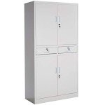 Light Grey Steel Filing Cabinet with Lockable Drawers