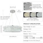 Modern Crystal Chandelier LED Pendant Light 60cm
