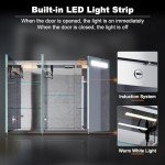 Elegant Wall-Mounted Illuminated Bathroom Mirror Cabinet
