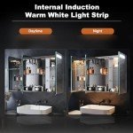 Elegant Wall-Mounted Illuminated Bathroom Mirror Cabinet