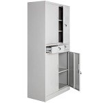 Light Grey Steel Filing Cabinet with Lockable Drawers