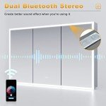 LED Bathroom Mirror Cabinet with Bluetooth Speaker