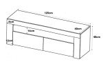 Furneo White TV Stand with Blue LED Lighting