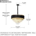 Gold Crystal 5-Tier Modern Chandelier Light Fixture
