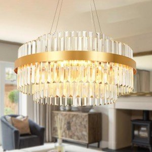 Modern Crystal Chandelier with LED Color Change