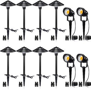 SUNVIE 12-Pack LED Low Voltage Landscape Path Lights