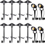 SUNVIE 12-Pack LED Low Voltage Landscape Path Lights