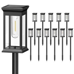 KOOPER 12-Pack Solar Pathway Lights - Bright Outdoor Illumination