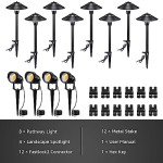 SUNVIE 12-Pack LED Low Voltage Landscape Path Lights