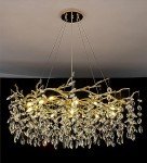Gold Dimmable Tree Branch Crystal Chandelier Light