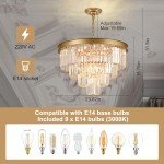 23" Gold Crystal Chandelier with 9 Lights