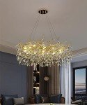 Gold Dimmable Tree Branch Crystal Chandelier Light
