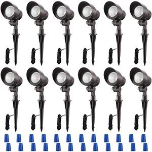 12-Pack Low Voltage LED Garden Spotlights