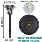 12 Pack Solar Powered Pathway Lights - Super Bright
