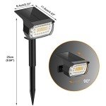 LANSOW 8-Pack Solar Landscape Spotlights - 57 LED