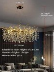 Gold Dimmable Tree Branch Crystal Chandelier Light