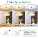Modern Crystal Chandelier with LED Color Change