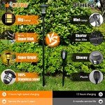 ZOOHAR Extra-Tall Solar Flickering Flame Lights 4-Pack