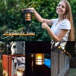 ZOOHAR Extra-Tall Solar Flickering Flame Lights 4-Pack