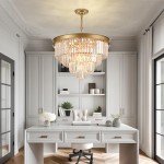 23" Gold Crystal Chandelier with 9 Lights