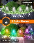 6 Pack Solar Pathway Lights with RGB Modes