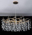 Gold Dimmable Tree Branch Crystal Chandelier Light