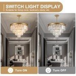 23" Gold Crystal Chandelier with 9 Lights