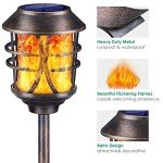 TomCare Solar Torch Lights with Flickering Flame – 4 Pack