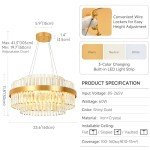 Modern Crystal Chandelier with LED Color Change