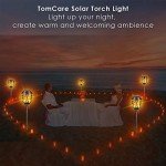 TomCare Solar Torch Lights with Flickering Flame – 4 Pack