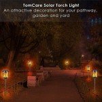 TomCare Solar Torch Lights with Flickering Flame – 4 Pack