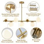 Modern Brass Linear 7-Light Chandelier Pendant