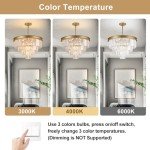 23" Gold Crystal Chandelier with 9 Lights