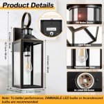AONELAS 20" Motion Sensor Outdoor Wall Light