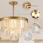 23" Gold Crystal Chandelier with 9 Lights