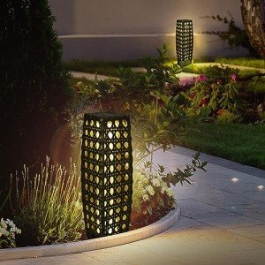 Solar Outdoor Floor Lamps - 2 Piece Set