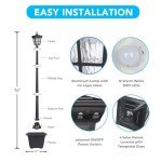 Solar Lamp Post Light with Planter for Outdoors