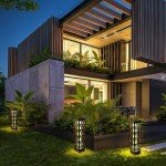 Solar Outdoor Floor Lamps - 2 Piece Set