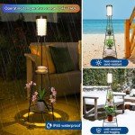 4 Pack Waterproof Solar Outdoor Floor Lamps