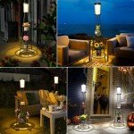 4 Pack Waterproof Solar Outdoor Floor Lamps