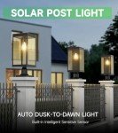 Outdoor Solar Lamp Post Light with Dusk to Dawn