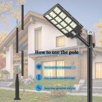 13Ft Adjustable Metal Solar Street Light Pole