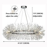 Extra Large Round Crystal Chandelier - 120cm