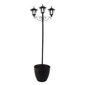 Outdoor Solar Lamp Post Light with Planter Pot