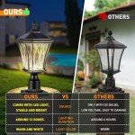 Solar Post Lights with Pier Mount Base - Black