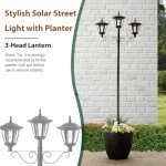 Outdoor Solar Lamp Post Light with Planter Pot