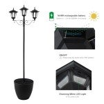 Outdoor Solar Lamp Post Light with Planter Pot