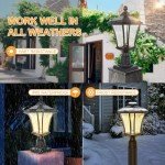 Solar Post Lights with Pier Mount Base - Black