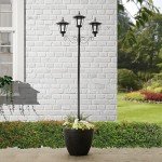 Outdoor Solar Lamp Post Light with Planter Pot